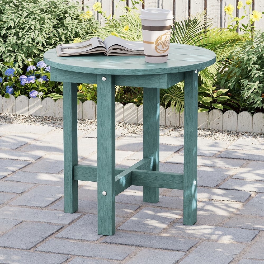 HDPE Outdoor Side Table, 220 lbs All-weather Patio End Table