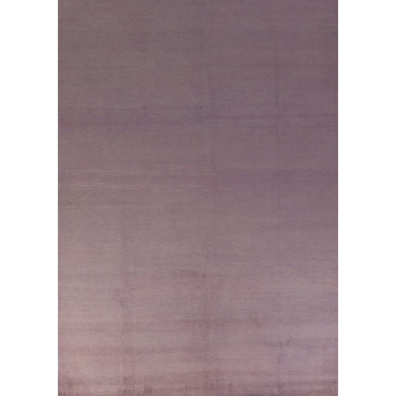 Hand Knotted Oriental 100% Wool Carpet Modern Solid Purples Gabbeh Area Rug - 12' 2'' X 9' 1''