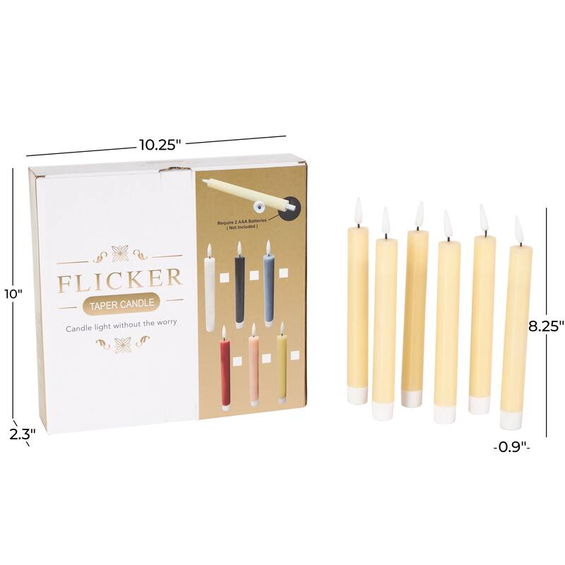 Wax Indoor Outdoor Flameless Candle with Remote Control (Set of 6)