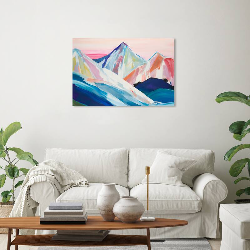 Wynwood Studio Abstract Ice Mountains in Pastels Blue and Modern & Contemporary Wall Art Canvas Print - 20 x 30