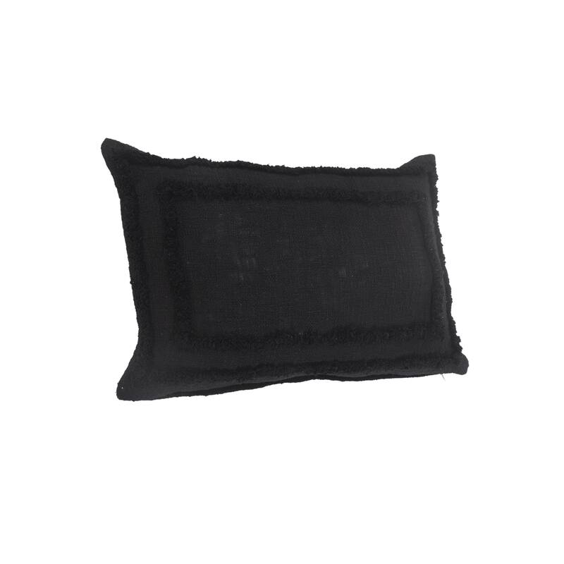Sevita Modern Tufted Solid Black Throw Pillow