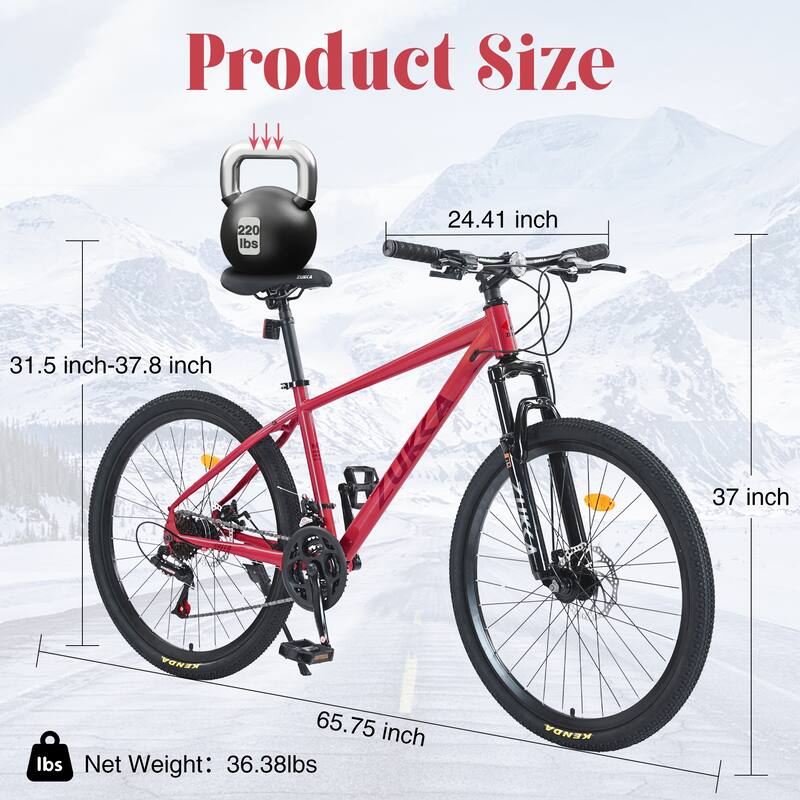 Mountain Bike - 24 Speed, Suspension Fork, KENDA Tires, Unisex