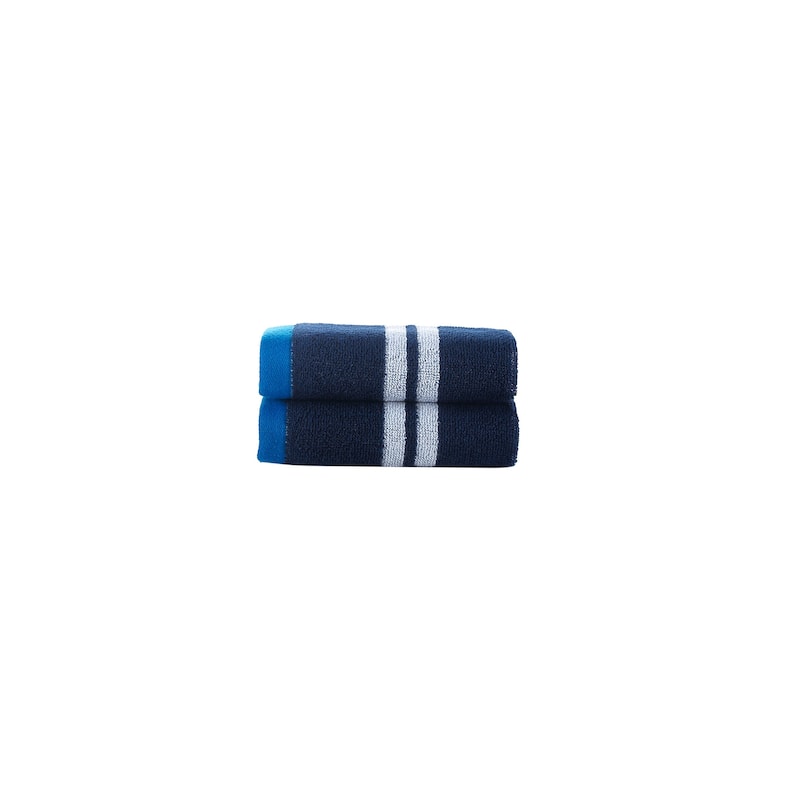 Brooks Brothers Nautical Blanket Stripe 2 pcs Wash Towels - Navy