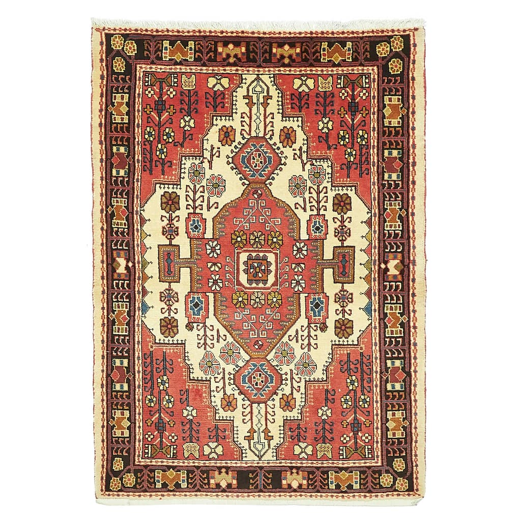 ECARPETGALLERY Hand-knotted Anadol Cream Wool Rug - 3'5 x 4'10