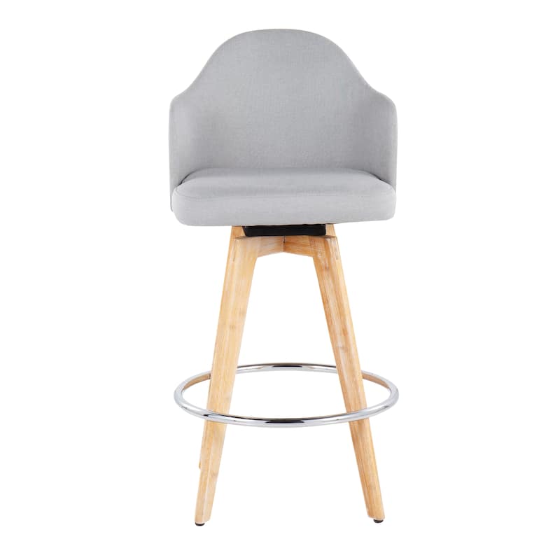 Carson Carrington Valsatra Fixed-Height Counter Stool with Wood Base and Natural Wood Back (Set of 2)