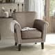 Brice Contemporary Scroll Arm Club Chair with Nailhead Trim by Christopher Knight Home - Coffee