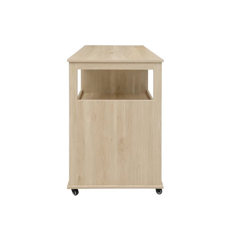 Kitchen Island Cart Serving Trolley Wine Rack Credenza Tableware Cabinet