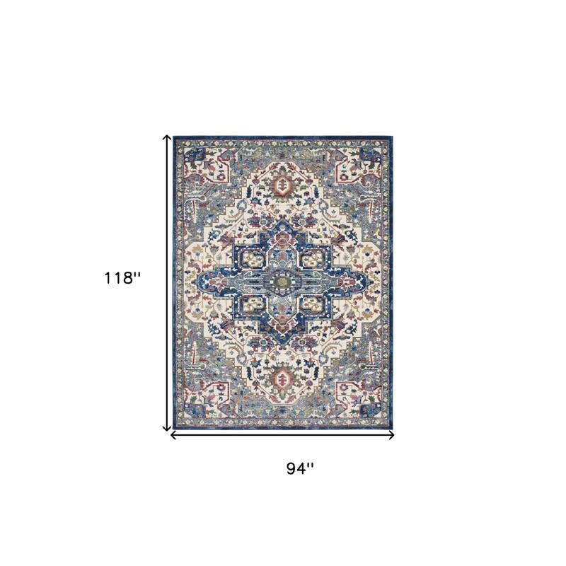 Hosu Power Loomed Distressed Floral Non Skid Area Rug By HomeRoots - 118' X '94' X '0.5