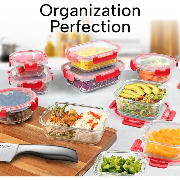 Zulay 12 Pack Glass Meal Prep Containers with Lids - Bed Bath & Beyond