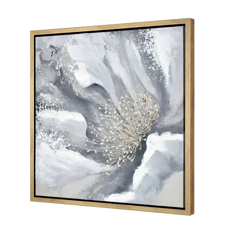 Elk Home Bowie Bloom Gray Fabric 23.5 Inch Wide Wall Art