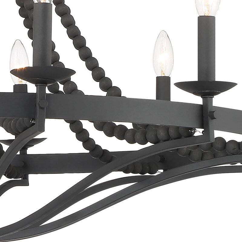 Mattheo 12-light Rustic Black Empire Beaded Chandelier