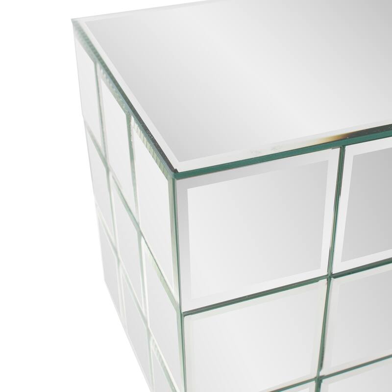 Allan Andrews Short Mirrored Puzzle Cube Pedestal