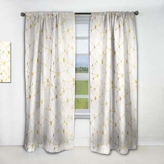Designart 'Golden Grid I' Mid-CenturyCurtain Single Panel ...