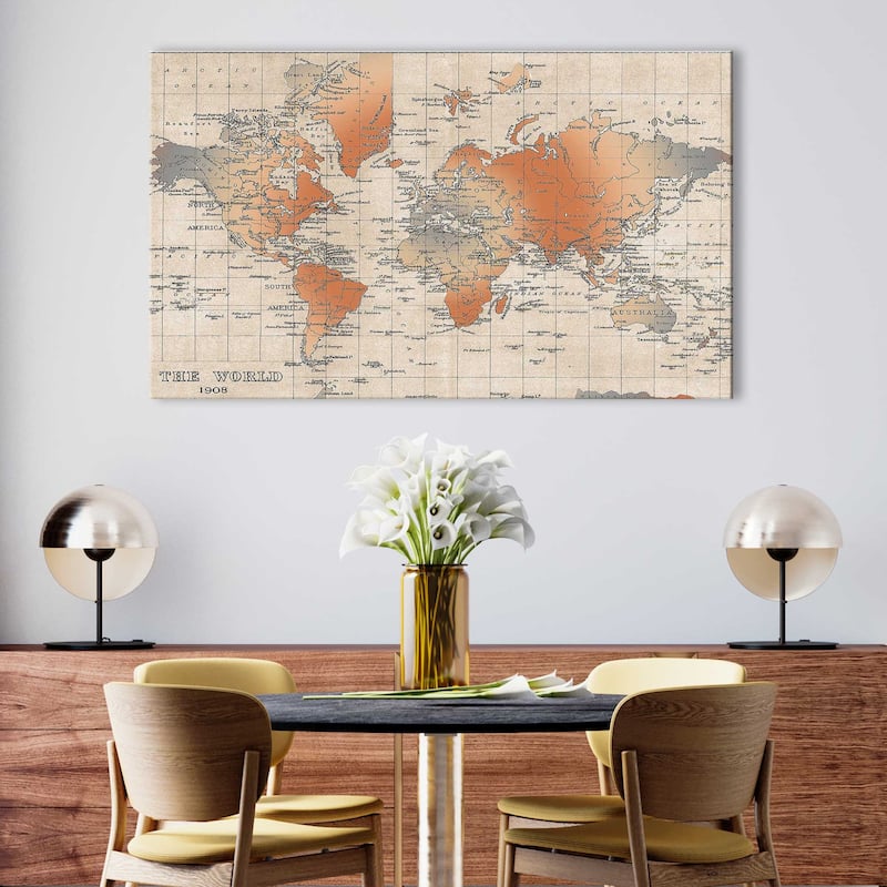 "World Map" Print on Canvas