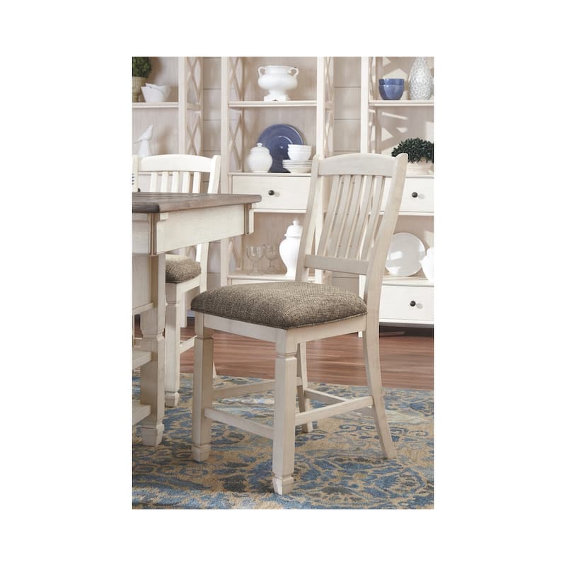 Bolanburg Counter Height Bar Stool - Set of 2 - Antique White - 19.75" W x 23.5" D x 42.13" H