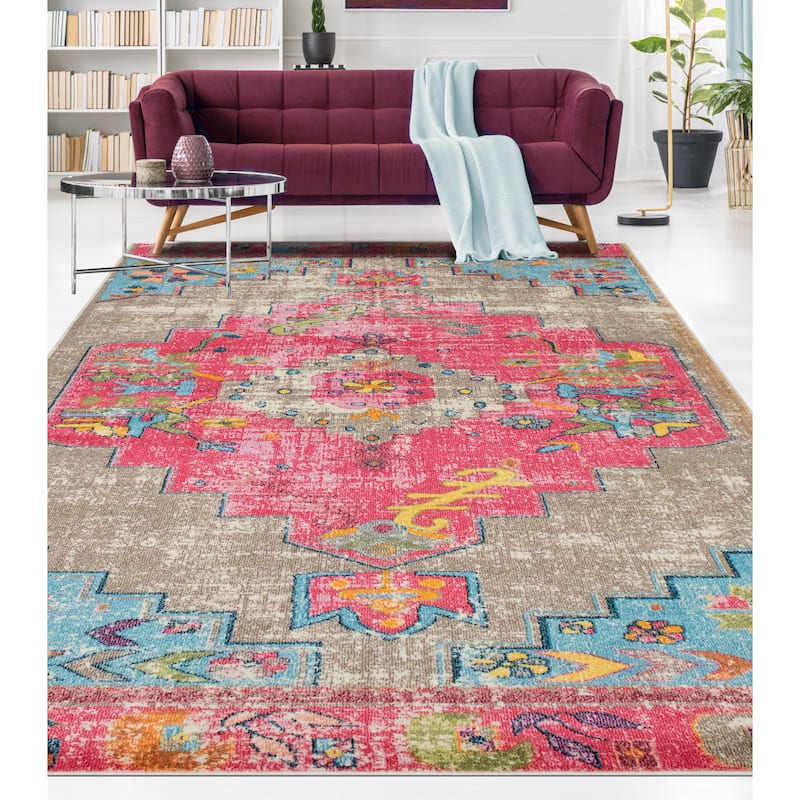 Noori Rug Sapphire Distressed Delma Multicolor Area Rug