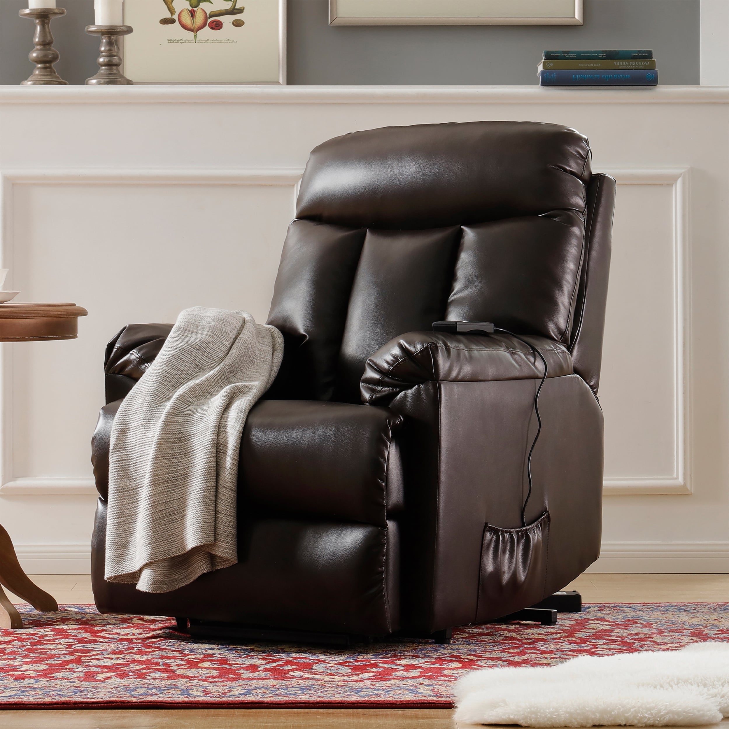 Jerome PU Leather Upholstered Power Lift Recliner Chair