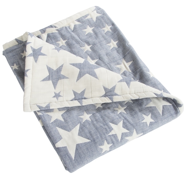 NTBAY Super Soft 3 Layer Muslin 100% Muslin Cotton Baby Blanket, Warm and Cozy Blanket-Star & Owl & Carriage Pattern (30" x 40"). Opens flyout.