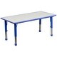 preview thumbnail 33 of 37, 23.625"W x 47.25"L Rectangle Plastic Activity Table Set with 6 Chairs