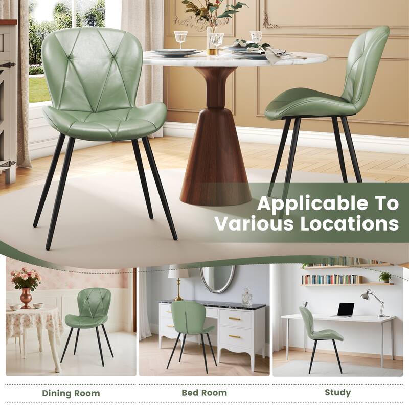 Upholstered Leather Dining Chair (Set of 2)