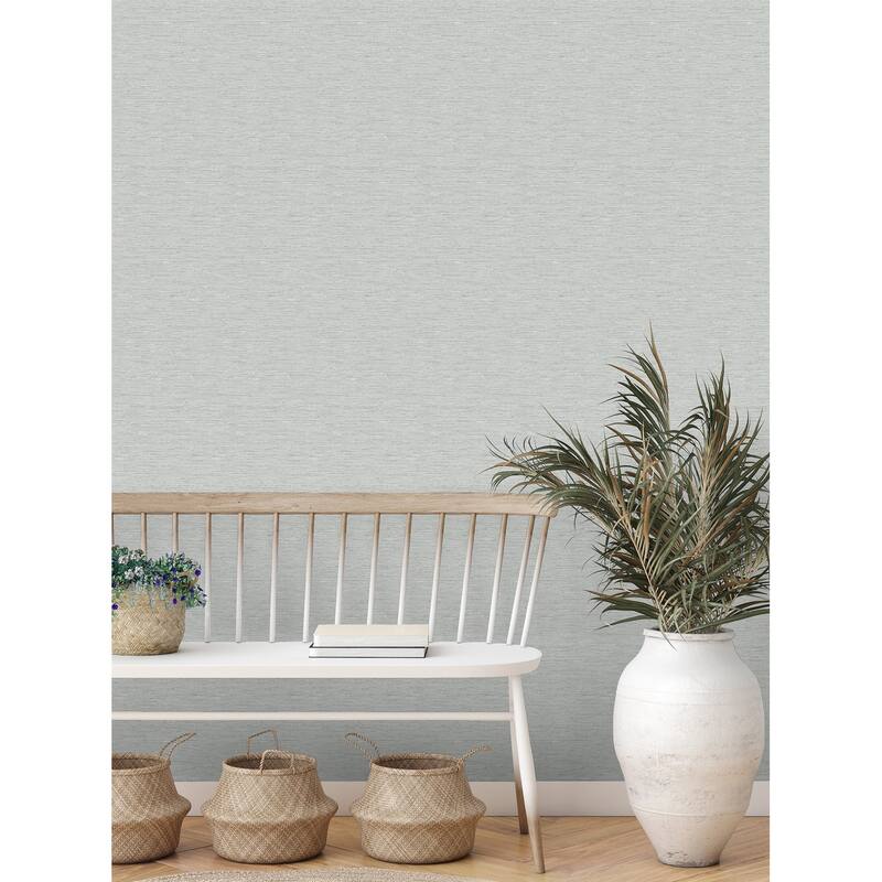 Fine Decor Miya Grey Faux Grasscloth Wallpaper