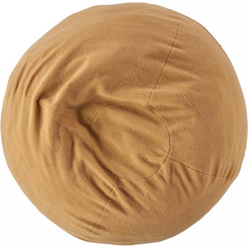 Comfortable High-Density Foam Bean Bag Chair for Kids and Adults, with Removable Microsuede Cover - Yellow Brown