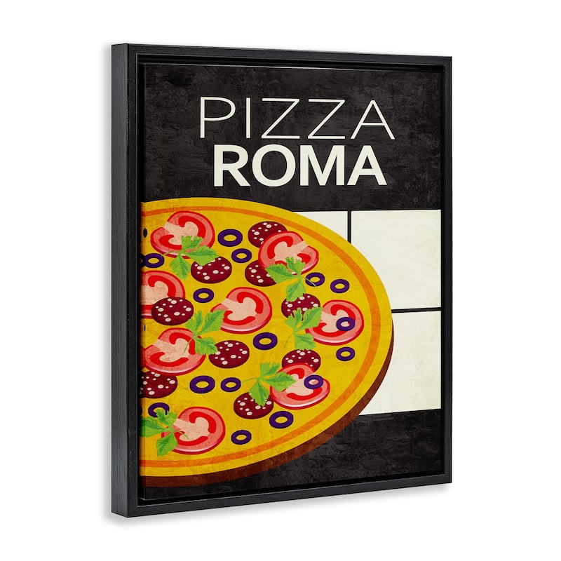 Stupell Pizza Roma Classic Kitchen Framed Floater Canvas Wall Art Design By Kim Allen