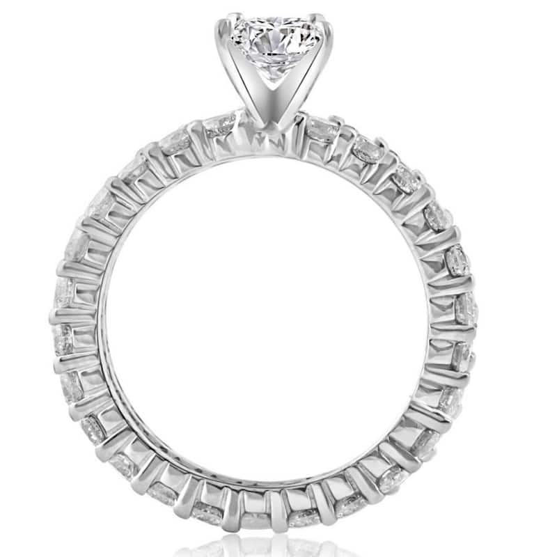 4Ct Oval Diamond Eternity Engagement Wedding Ring Set White Gold Lab Grown