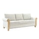 preview thumbnail 2 of 22, Zalma 81"W Farmhouse Nailhead Trimed Textured Striped Linen Sofa with Rolled Arms and Solid Wood Spindle Legs by HULALA HOME