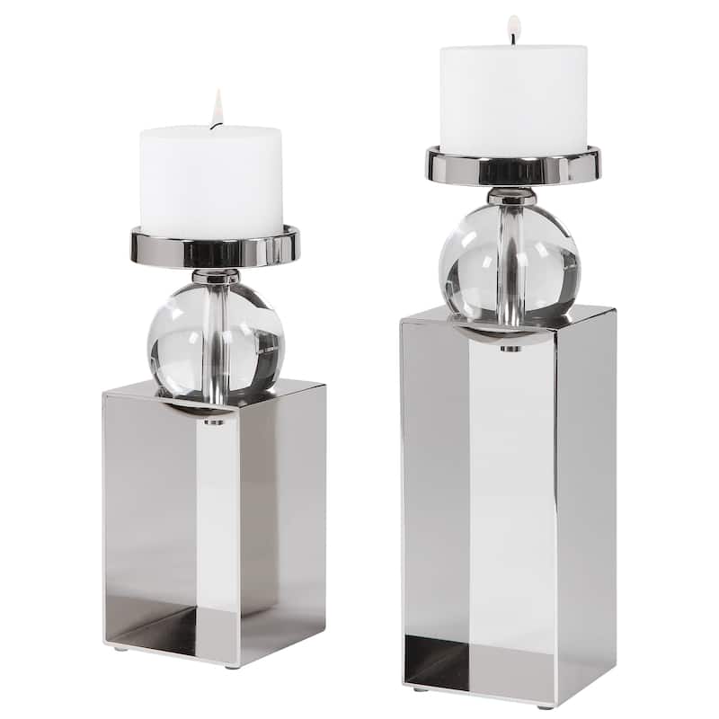 Uttermost Lucian Nickel Candle Holders (Set of 2)