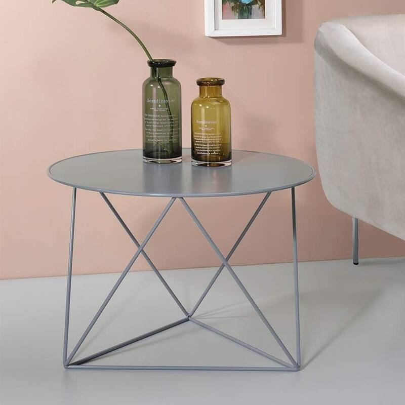 Metal Round Top End Table