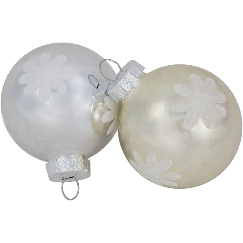 12ct Multi Color Vintage Design Glass Ball Christmas Ornaments 2.25"