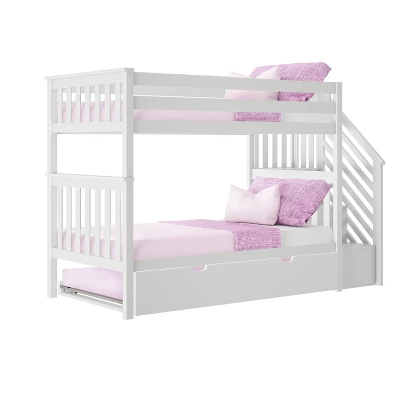 Max and Lily Twin over Twin Staircase Bunk with Trundle