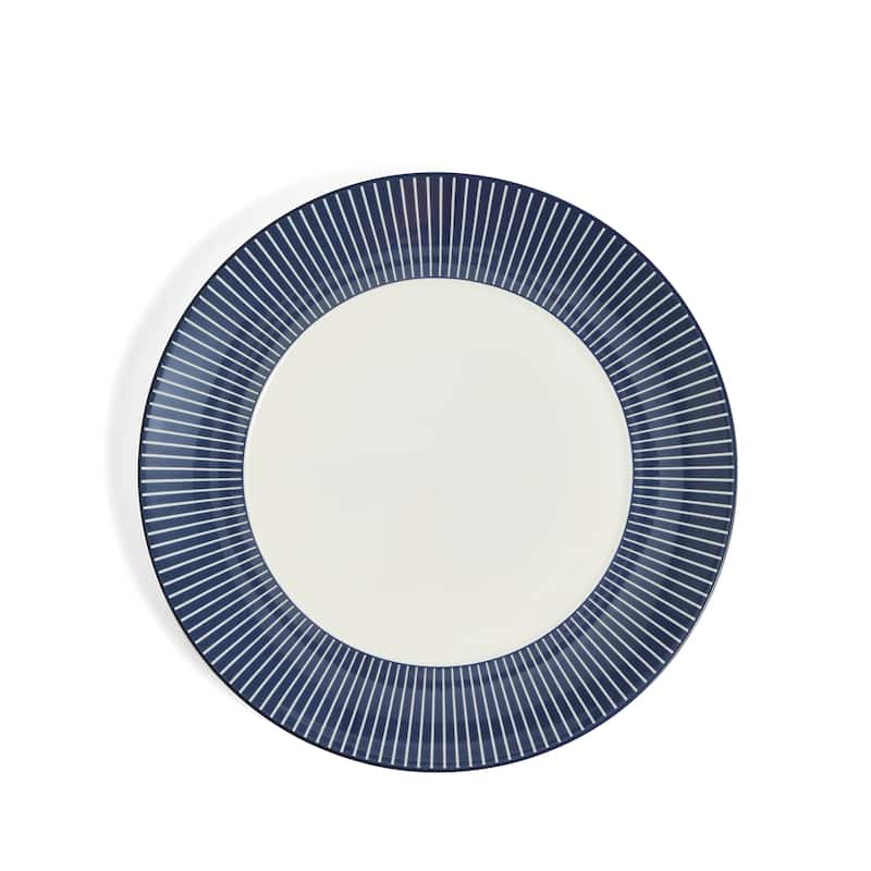 Wedgwood Gio Blue Plate 9.3in, Pinstripe Blue