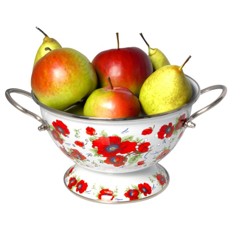 STP Goods 2.6 Qt Enameled High Quality Versatile Colander - 2.6Qt