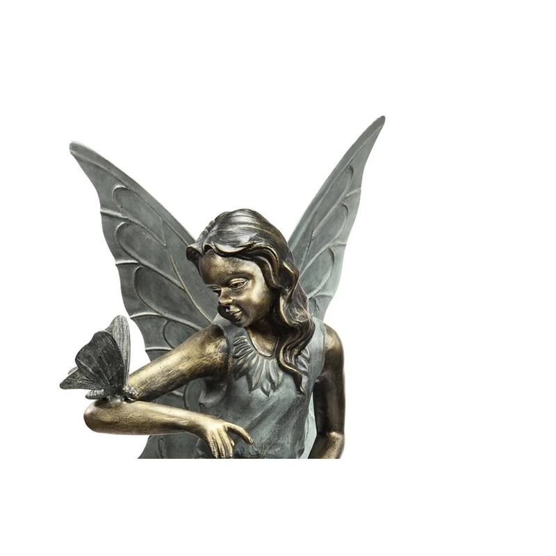 Grace Fairy And Butterfly Garden Sculpture Indoor / Outdoor - 25 X 19.5 X 15 inches