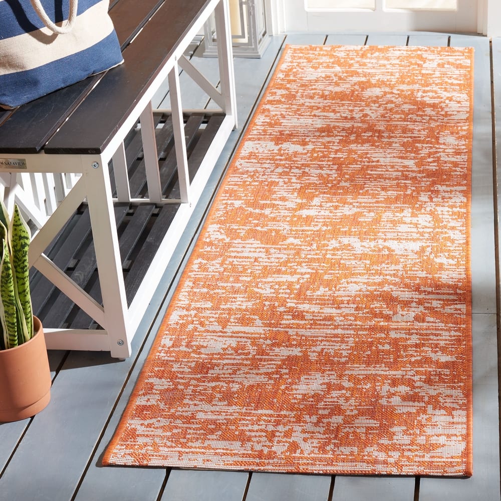 SAFAVIEH Courtyard Simcha Abstract Indoor/ Outdoor Waterproof Patio Backyard Rug
