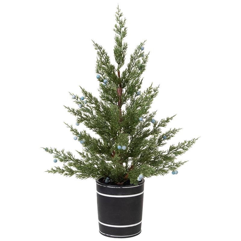 Potted Pine Blueberry Artificial Christmas Tree - 23" - Unlit