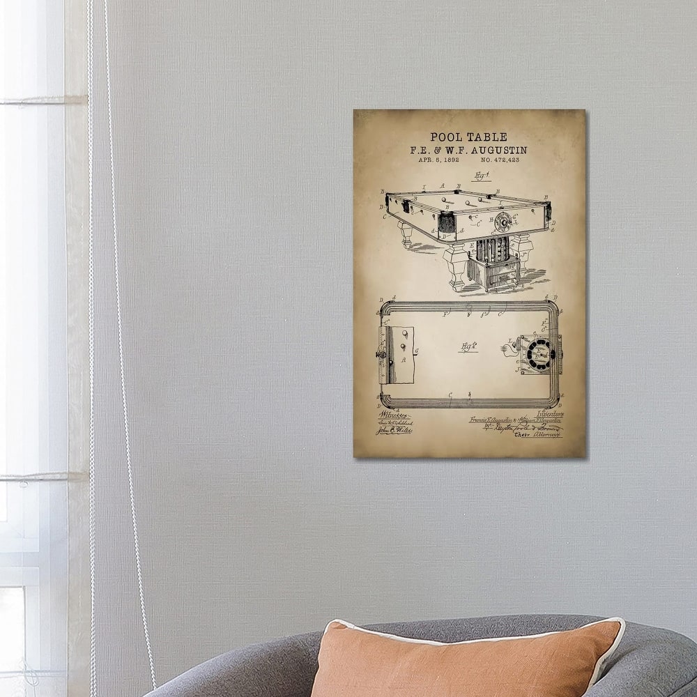 iCanvas "Billiard IV" by PatentPrintStore Canvas Print