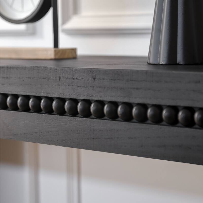 Convenience Concepts Natural Wood Console Table/Desk with Real Wood Beads Decoration
