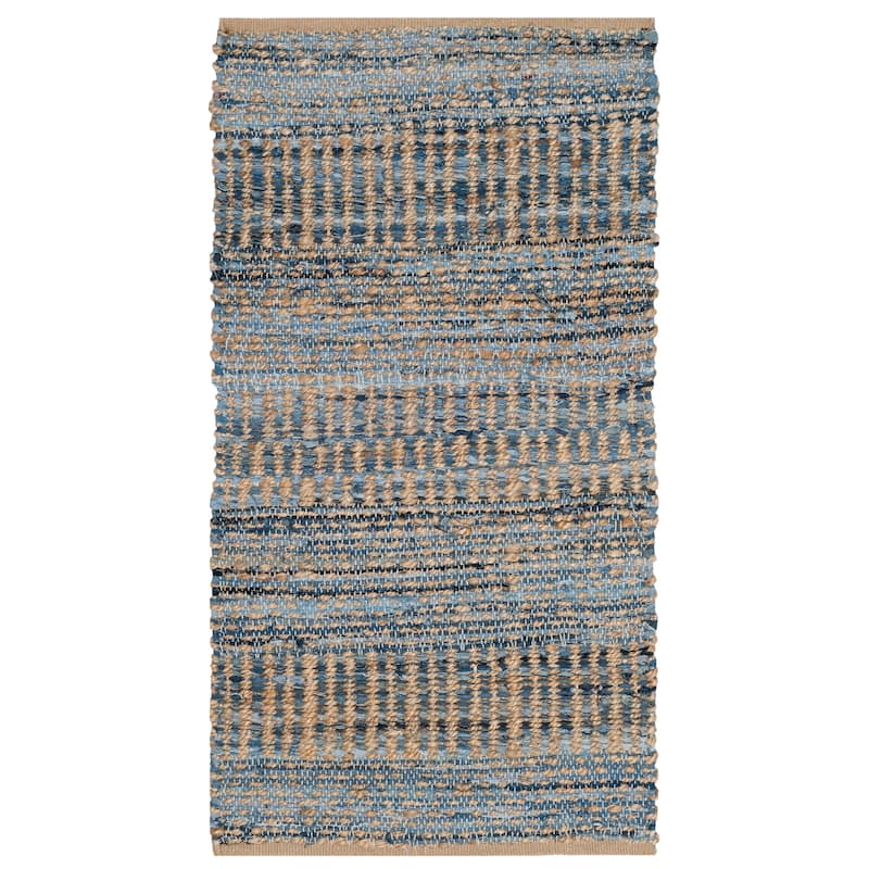 SAFAVIEH Handmade Cape Cod Coastal Jute Rug - 2'3" x 4' - Natural/Blue - Rectangle