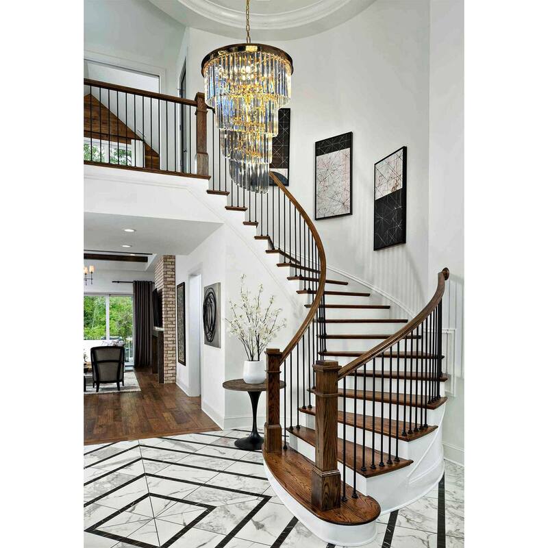 Luxury Chandelier 15 Lights Crystal 25.5" Wide Spiral shape