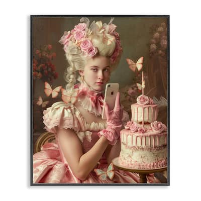 Stupell Vintage Lady with Cellphone Framed Giclee Art Design By Michael McKinney