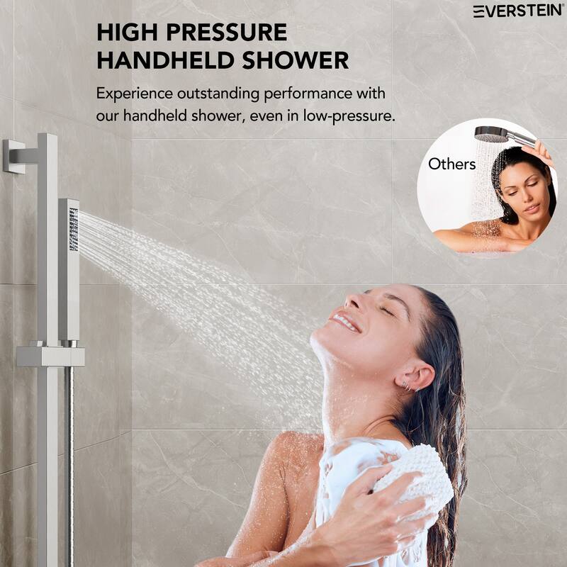 Dual Shower Head System with 10" High Pressure Handheld Spray And Slide Bar