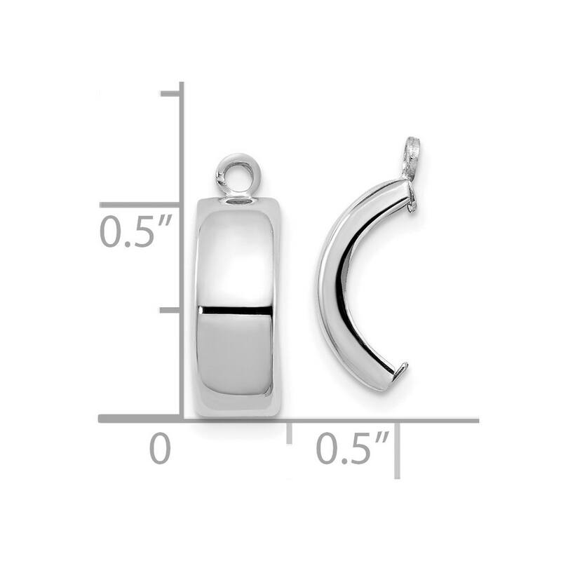 Curata 10k White Gold 12x5mm Polished Earrings - with Jackets
