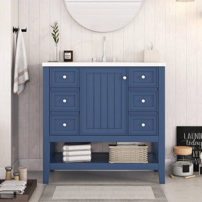 36" Bathroom Vanity with Sink Combo - with sink - Blue