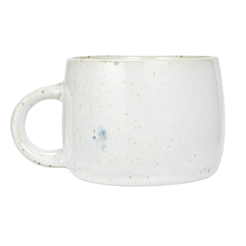 Hand-Painted Stoneware Mug with Glaze - 4.8"L x 3.6"W x 2.6"H