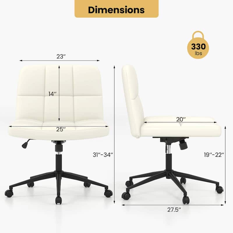 Costway Criss Cross Chair with Wheels Oversized U-shaped Seat Wheels - See Details