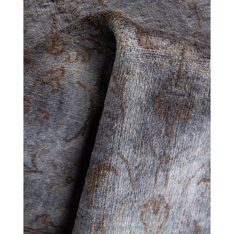 Overton Hand Knotted Wool Vintage Inspired Modern Contemporary Overdyed Purple Area Rug - 3' 3" x 5' 5"