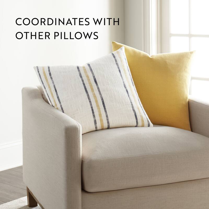 Yarn-Dyed Cotton Decor Throw Pillow in Framed Stripe